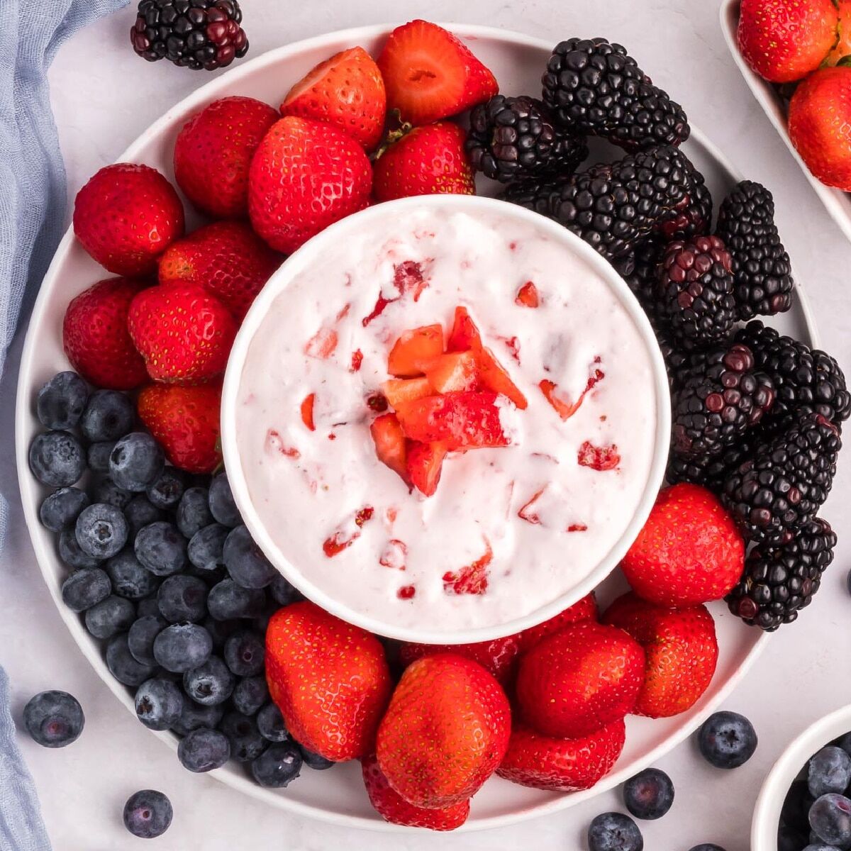 Easy Cream Cheese Fruit Dip - Recipe photo by OnMyKidsPlate