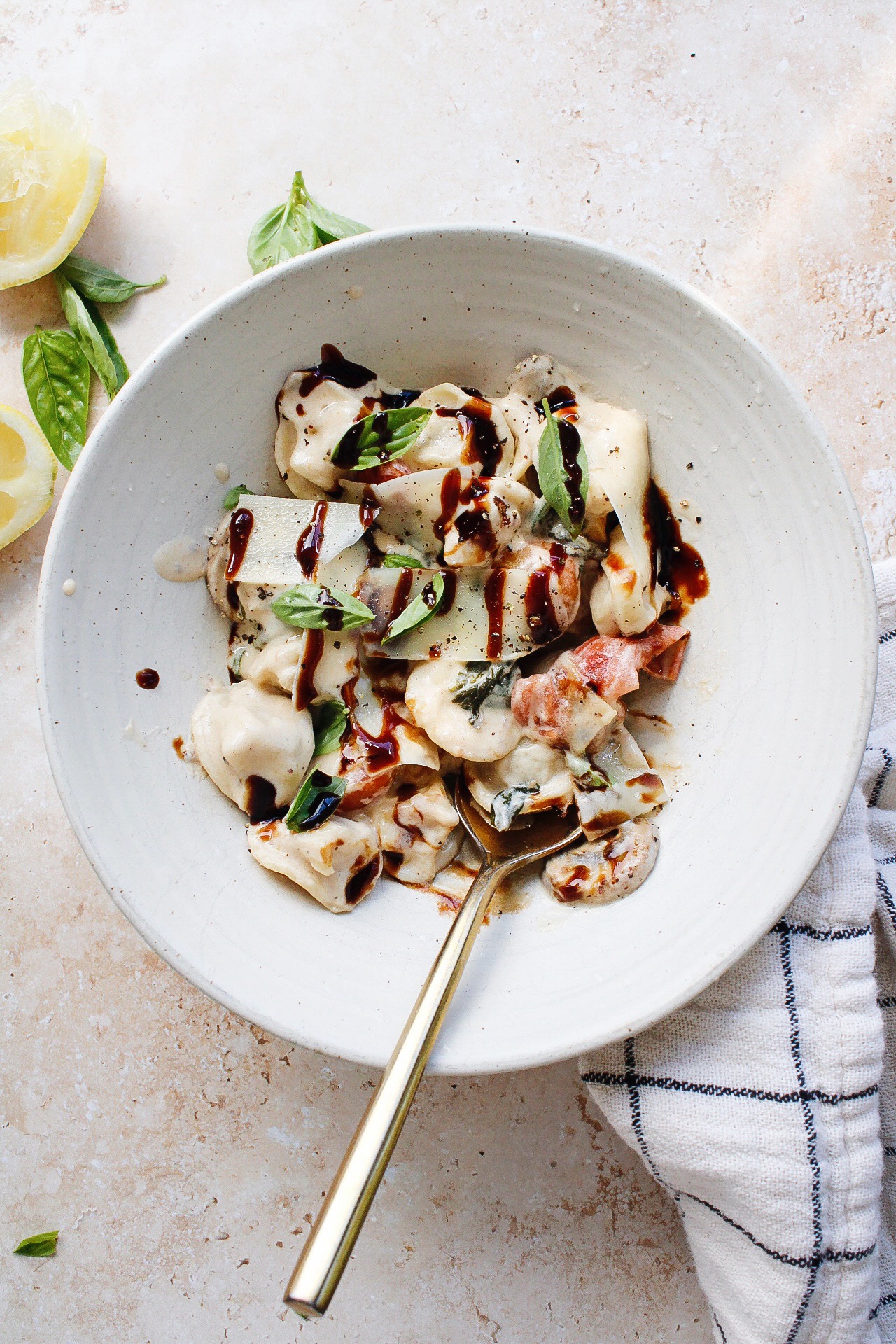 Tortellini with Lemon Cream Sauce - Recipe photo by thefigjar