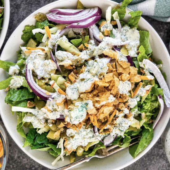 Dill Pickle Chopped Salad - Recipe photo by Hip Hip Gourmet