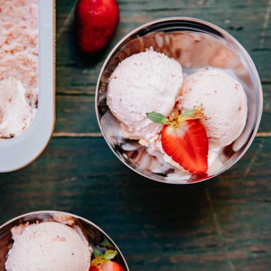 Fresh Strawberry Ice Cream - Recipe photo by wellandfull