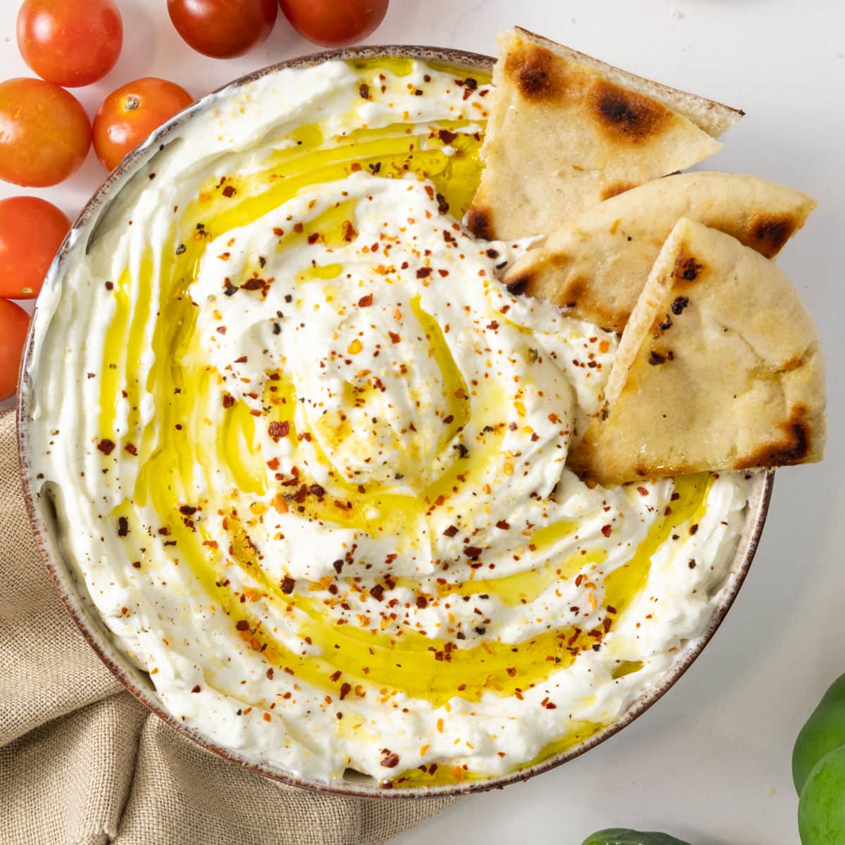 Easy Garlic Labneh - Recipe photo by The Fiery Vegetarian