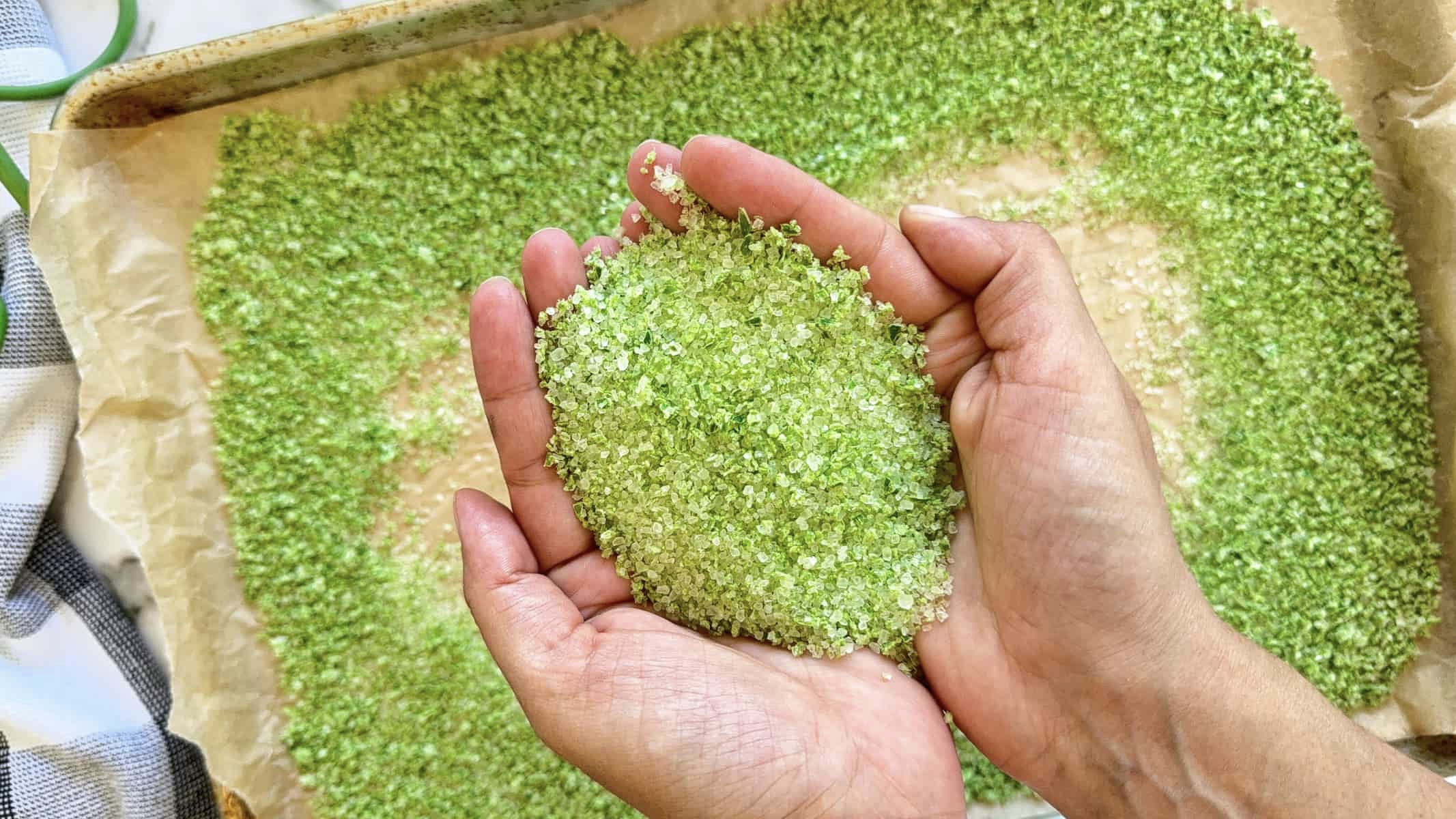Garlic Scape Salt - Recipe photo by Hip Hip Gourmet