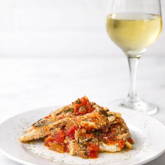 Baked Anchovies with Tomato & Herbs - Recipe photo by kickingbackthepebbles