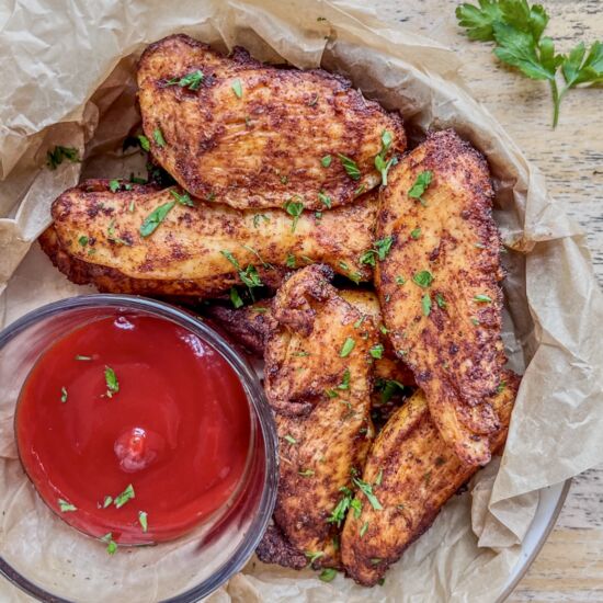 Homemade Air Fryer Chicken Tenders - Recipe photo by thewholesomespoonblog