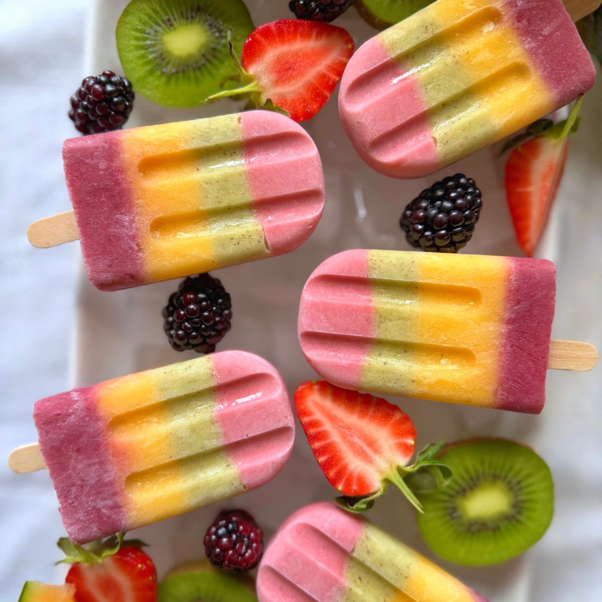 Healthy Rainbow Popsicles - Recipe photo by Dadsfamilykitchen