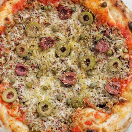 Italian Puttanesca Pizza - Recipe photo by homebodyeats