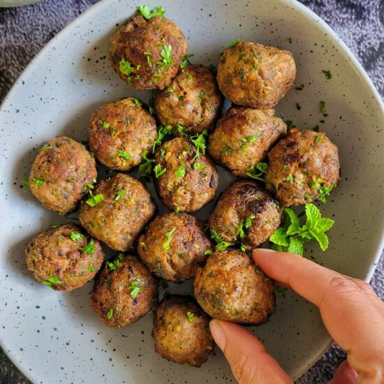 Lamb Meatballs with Mint Sauce - Recipe photo by Hip Hip Gourmet