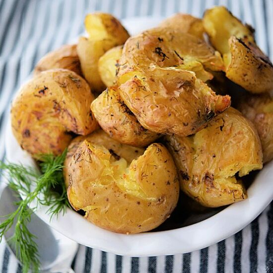 Lemon Dill Smashed Potatoes - Recipe photo by Carries Experimental Kitchen