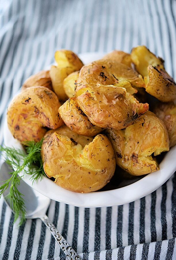 Lemon Dill Smashed Potatoes - Recipe photo by Carries Experimental Kitchen