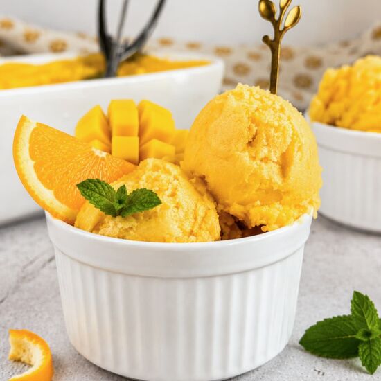 Mango Orange Sorbet - Recipe photo by Hip Hip Gourmet