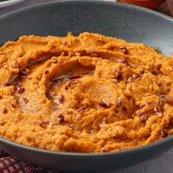 Savory Mashed Sweet Potatoes - Recipe photo by Grits and Pinecones