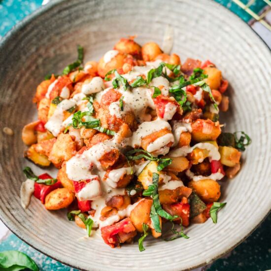 Vegan Gnocchi Bean Bake with Tahini - Recipe photo by veggiejam