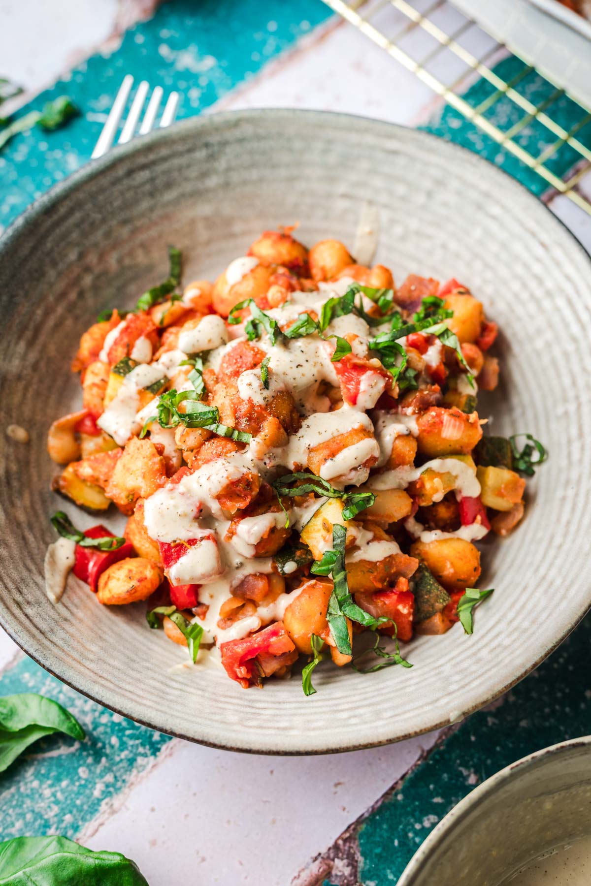 Vegan Gnocchi Bean Bake with Tahini - Recipe photo by veggiejam