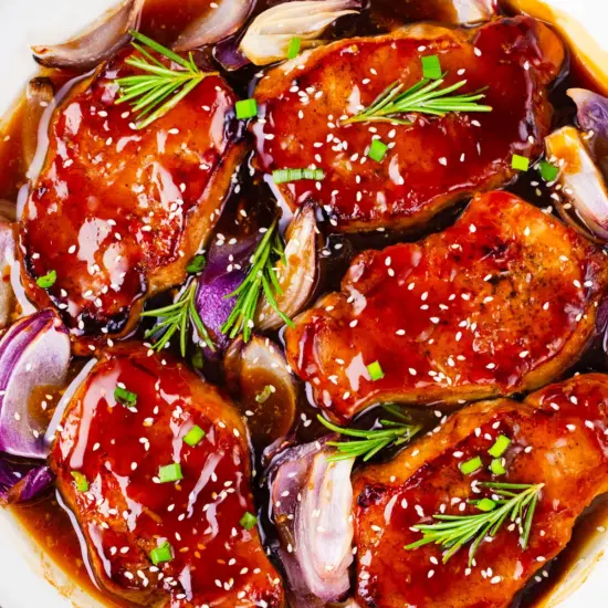 General TSO Pork Chops - Recipe photo by peasandpeonies