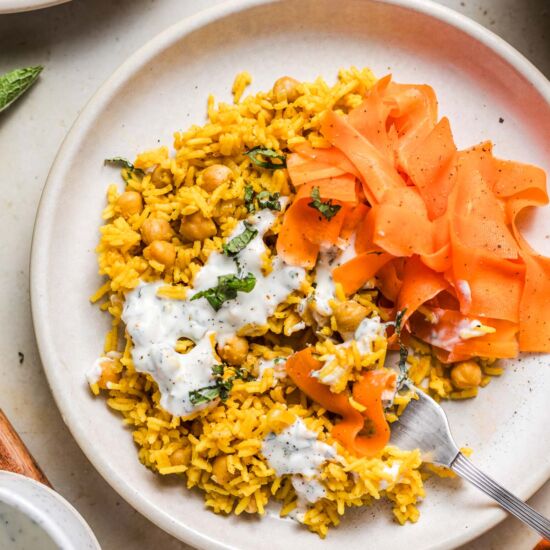 One-Pot Rice With Carrot Slaw - Recipe photo by veggiejam
