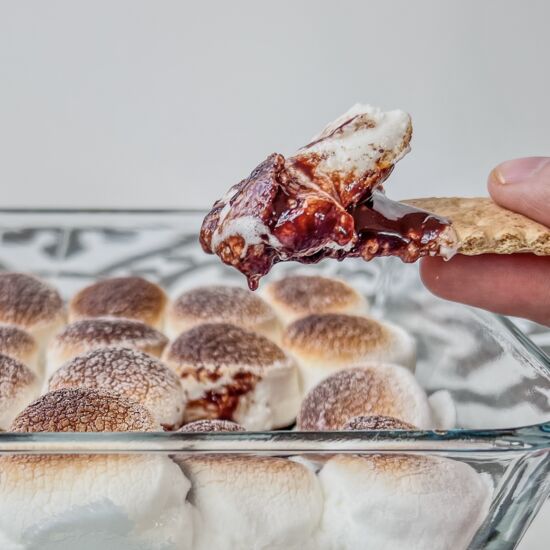 Oven S'mores Dip - Recipe photo by thewholesomespoonblog