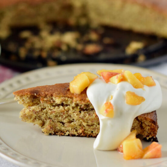 Fresh Peach Almond Torte - Recipe photo by LindySez
