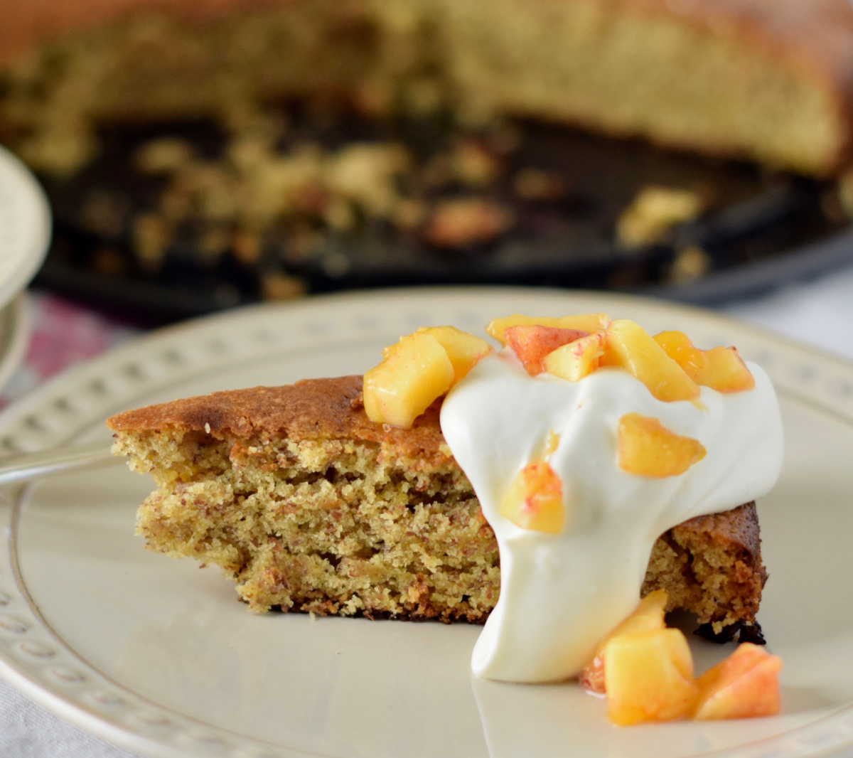 Fresh Peach Almond Torte - Recipe photo by LindySez