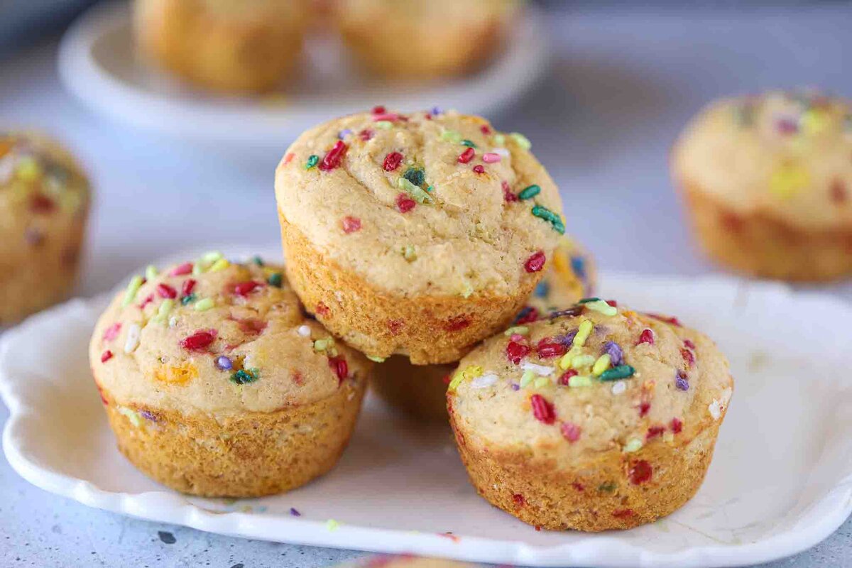 Healthy Sprinkle Muffins - Recipe photo by oatmealwithafork