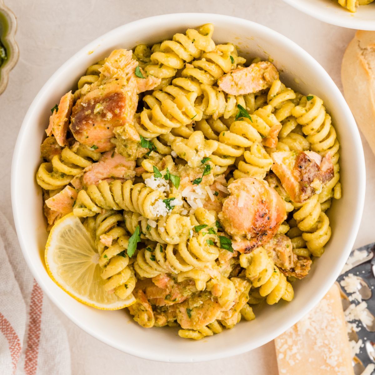 Creamy Salmon Pesto Pasta - Recipe photo by stateofdinner
