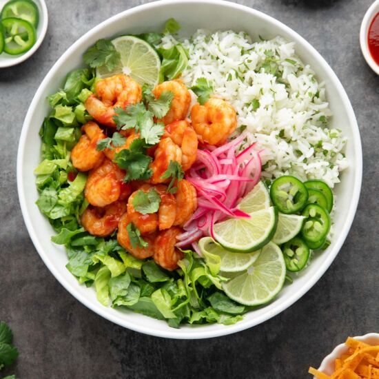 Shrimp Taco Bowls - Recipe photo by peasandcrayons