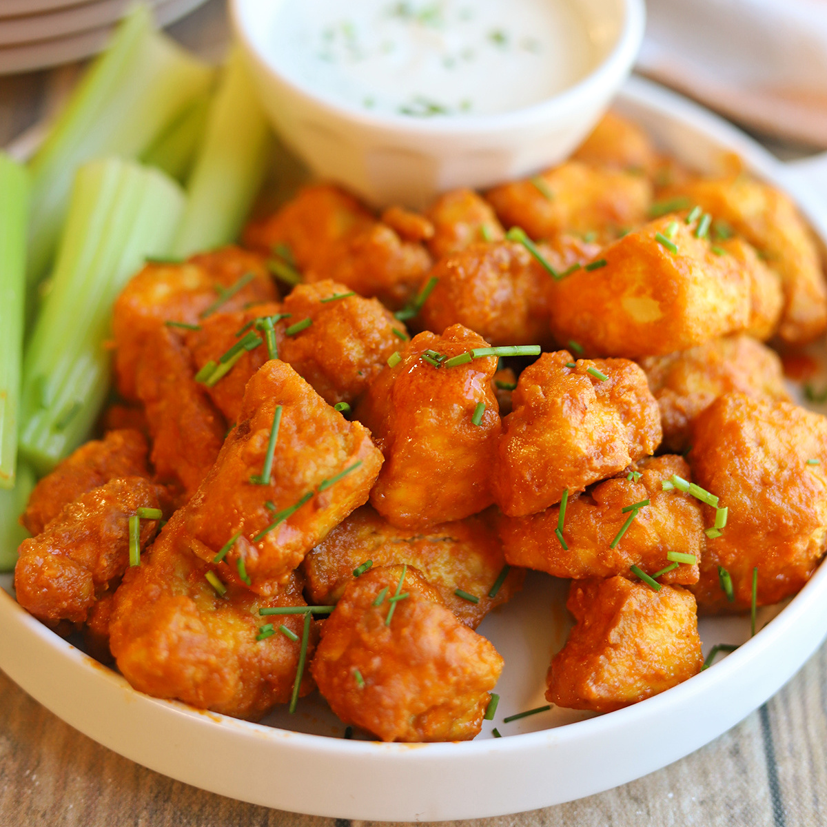 Crispy Buffalo Tofu Bites - Recipe photo by cadryskitchen