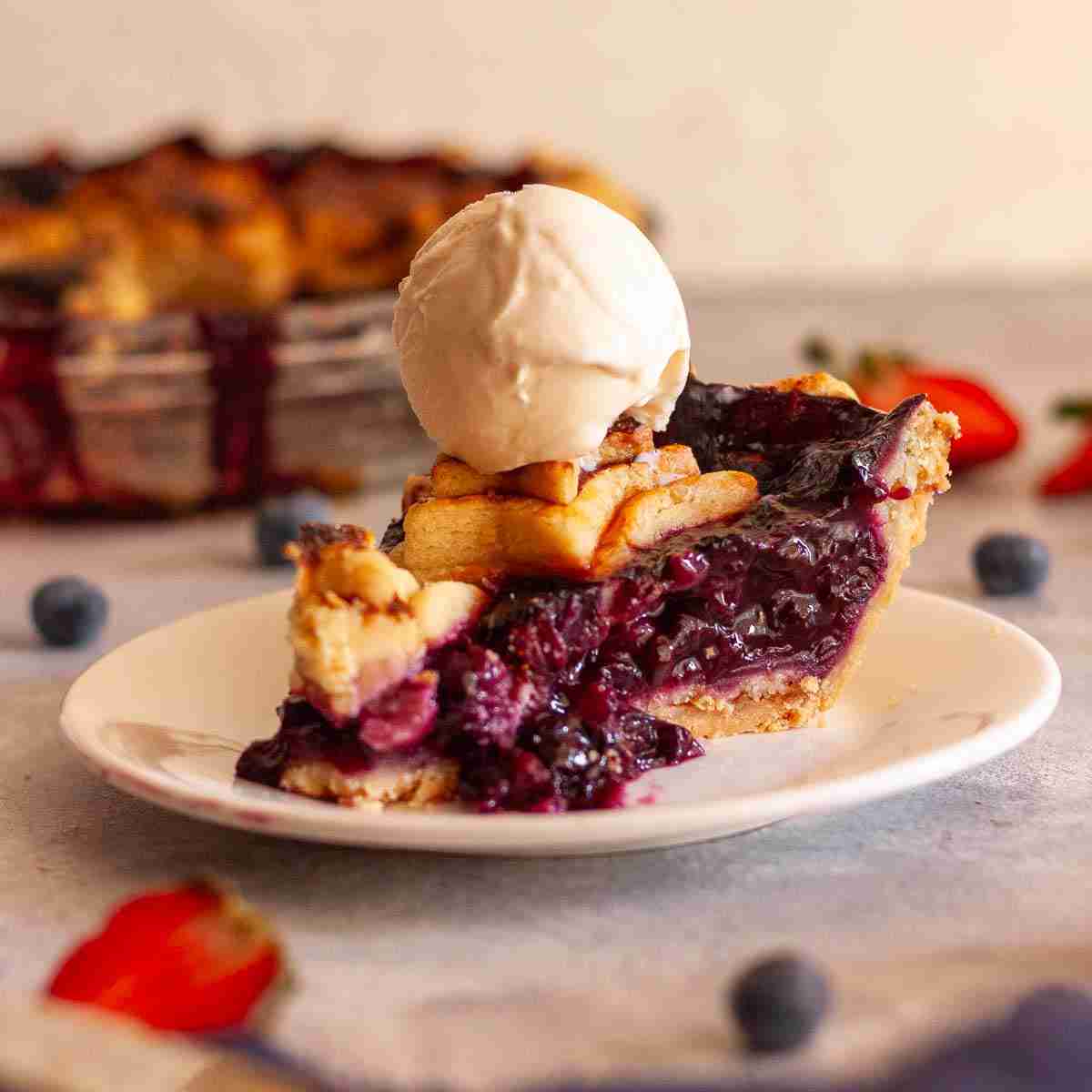 Strawberry Blueberry Pie - Recipe photo by Pastry Wishes
