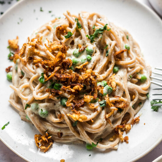 Vegan Zucchini Alfredo Pasta - Recipe photo by veggiejam