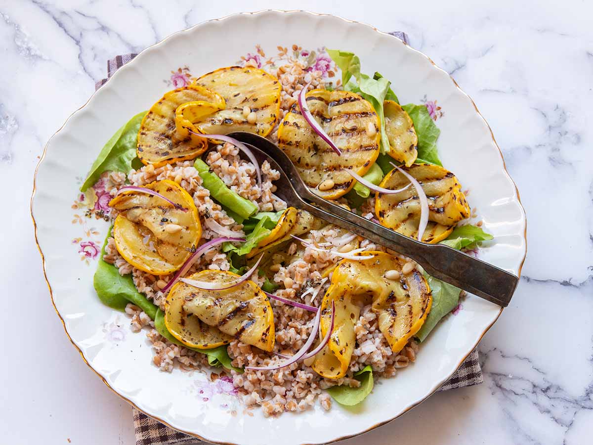 Grilled Zucchini Salad - Recipe photo by thetastychilli