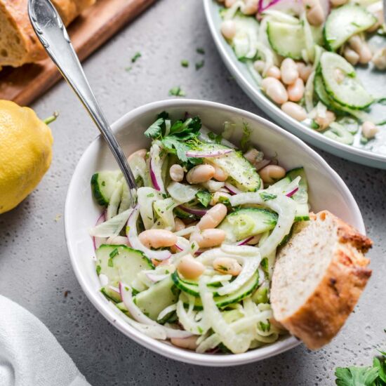Easy White Bean Fennel Salad - Recipe photo by veggiejam