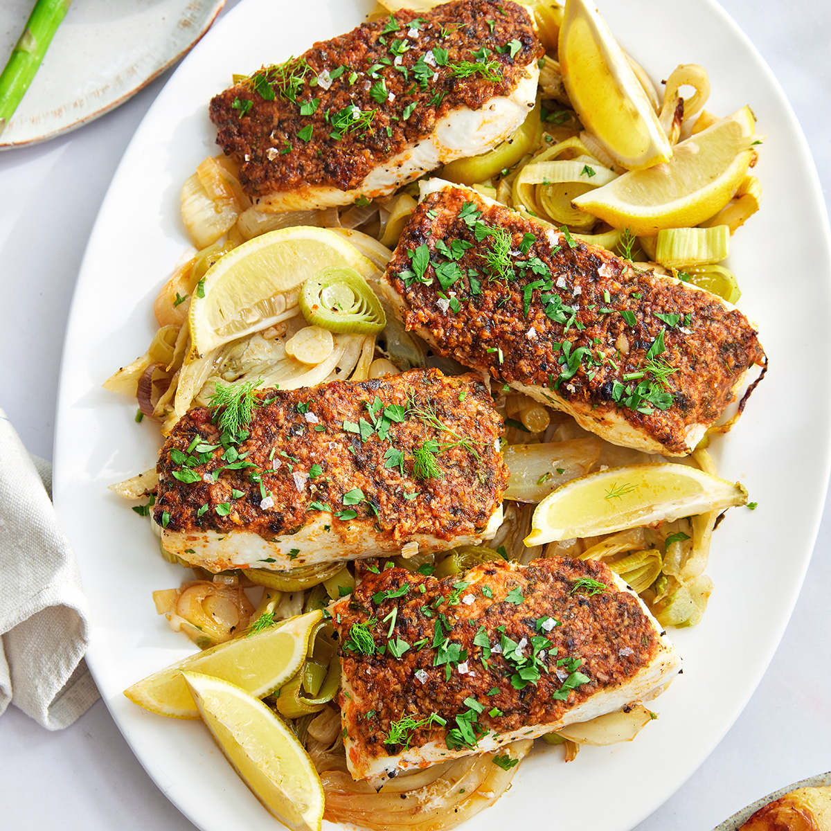 Parmesan Crusted Baked Halibut - Recipe photo by IrenaMacri