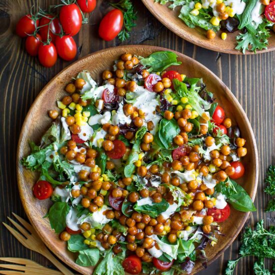 Barbecue Chickpea Salad - Recipe photo by peasandcrayons