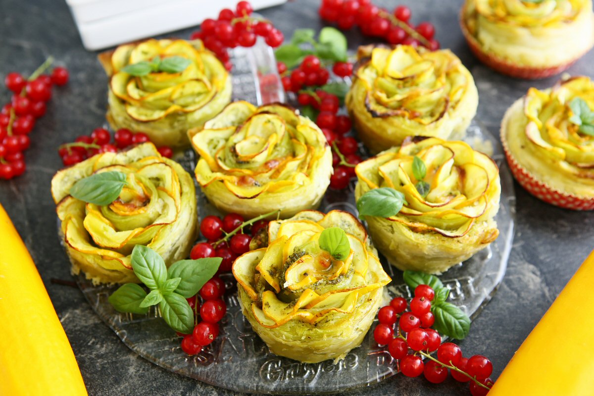 Pesto Zucchini Roses - Recipe photo by angiesrecipes