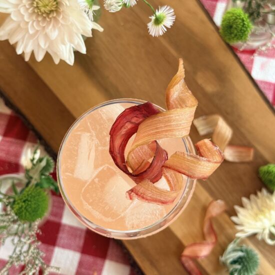 Candied Rhubarb Ribbons - Recipe photo by StyleandGrace