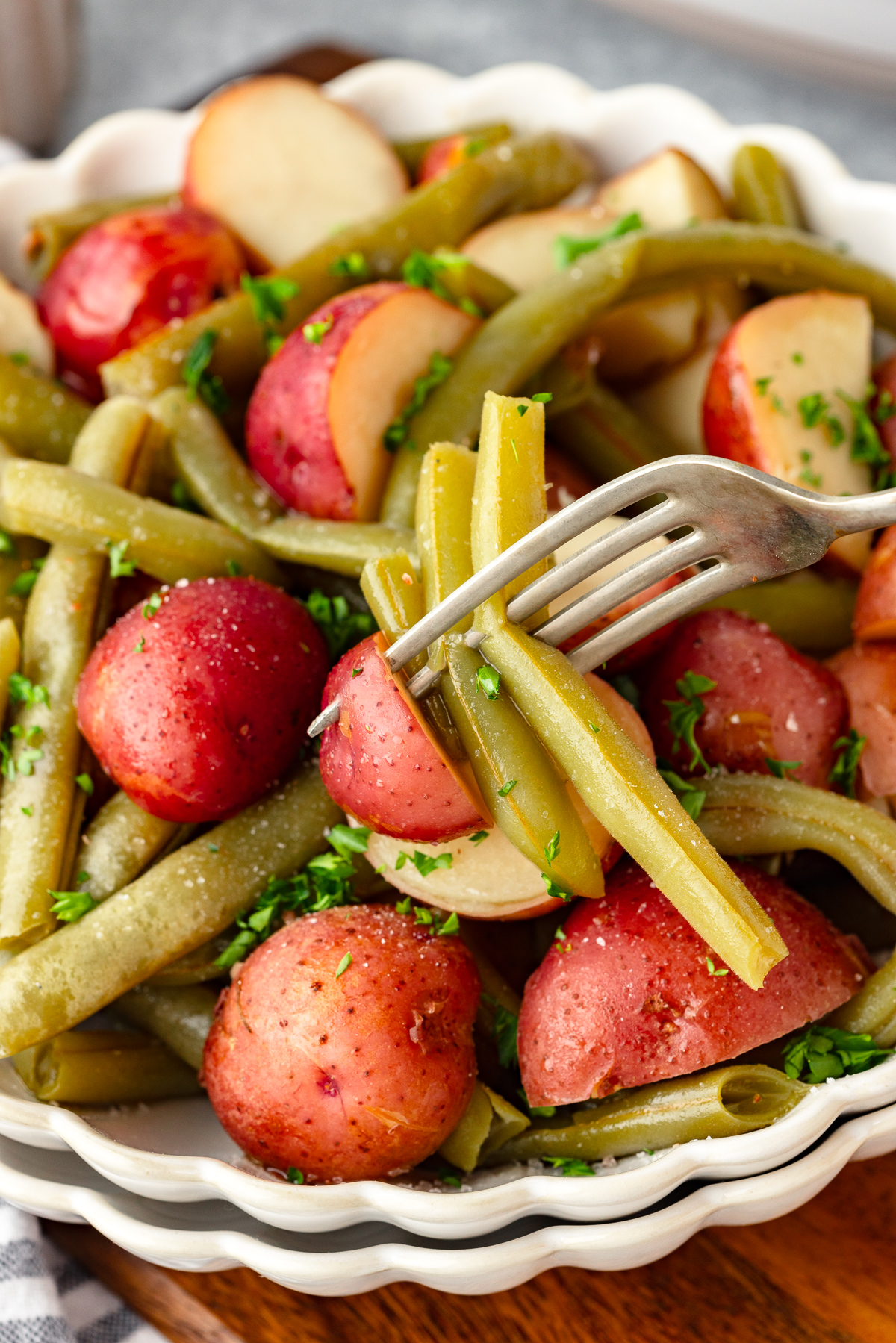 Slow Cooker Potatoes & Green Beans - Recipe photo by LittleChefWithin