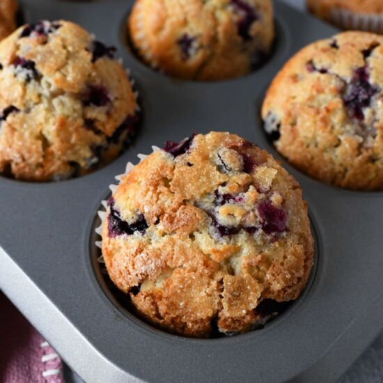 Jumbo Sour Cream Blueberry Muffins - Recipe photo by Savvysavingcouple