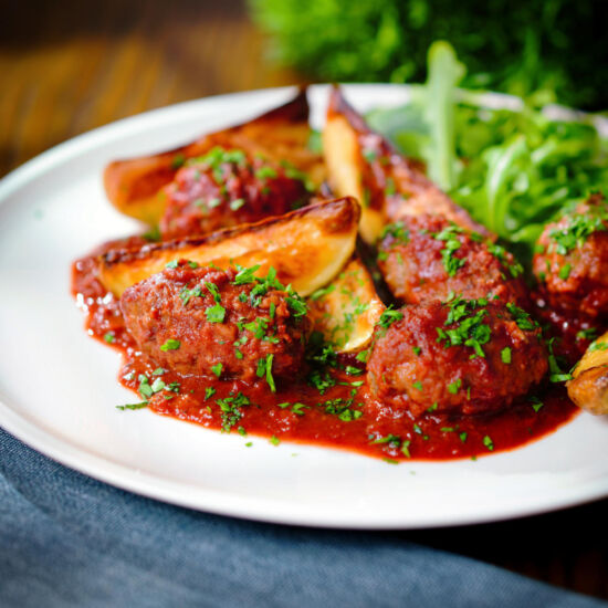 Soutzoukakia: Greek Meatballs - Recipe photo by Brian Jones