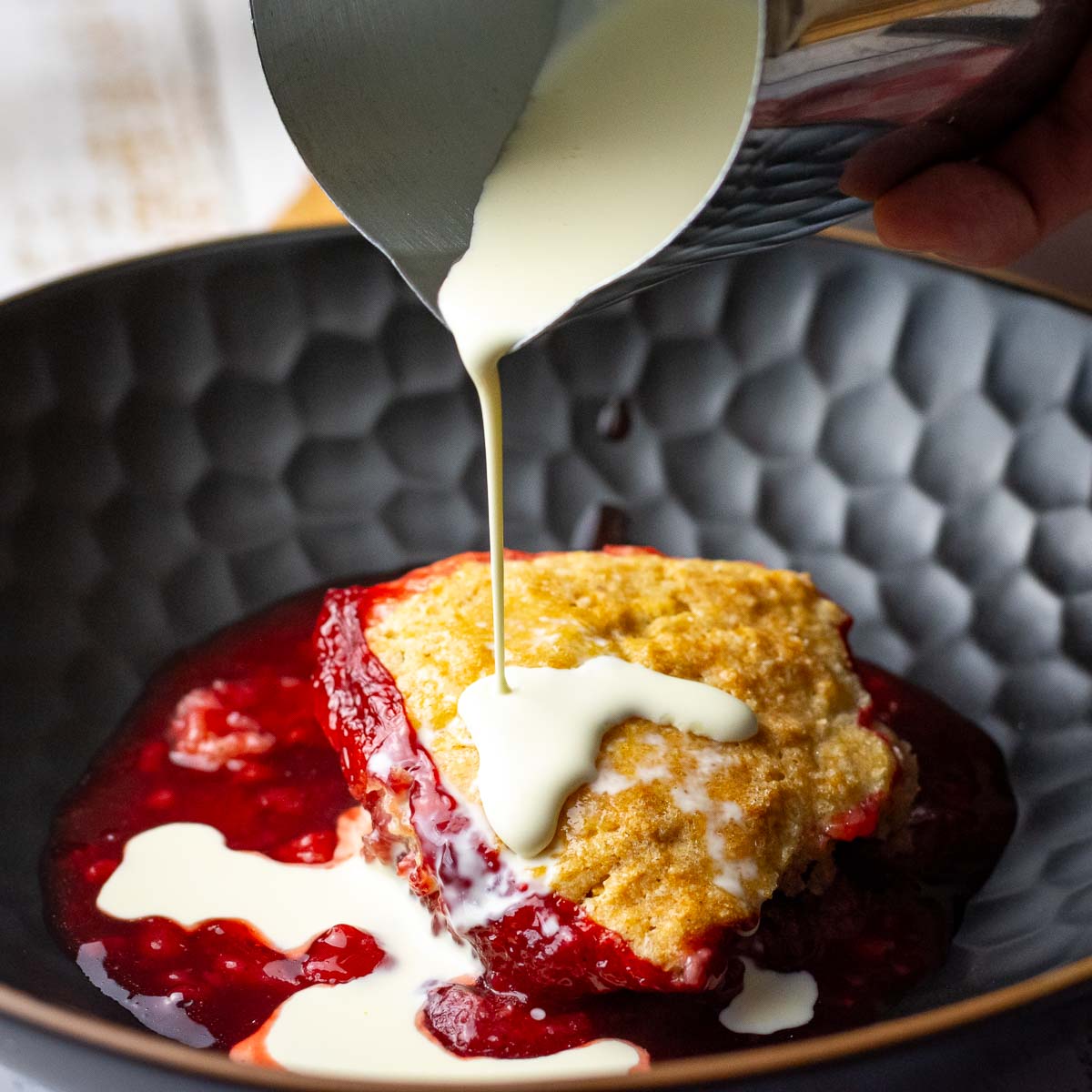 Sourdough Strawberry Cobbler - Recipe photo by somebodyfeedseb