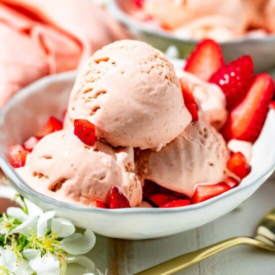 Homemade Strawberry Ice Cream - Recipe photo by Get Inspired Everyday