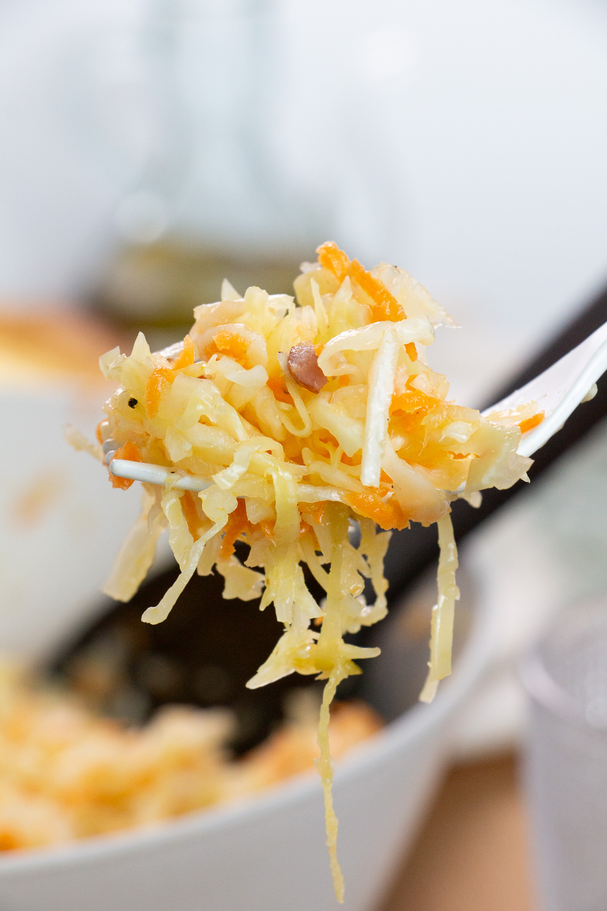 Crunchy Pickle Slaw with Bacon Bits - Recipe photo by Little Nomads Recipes