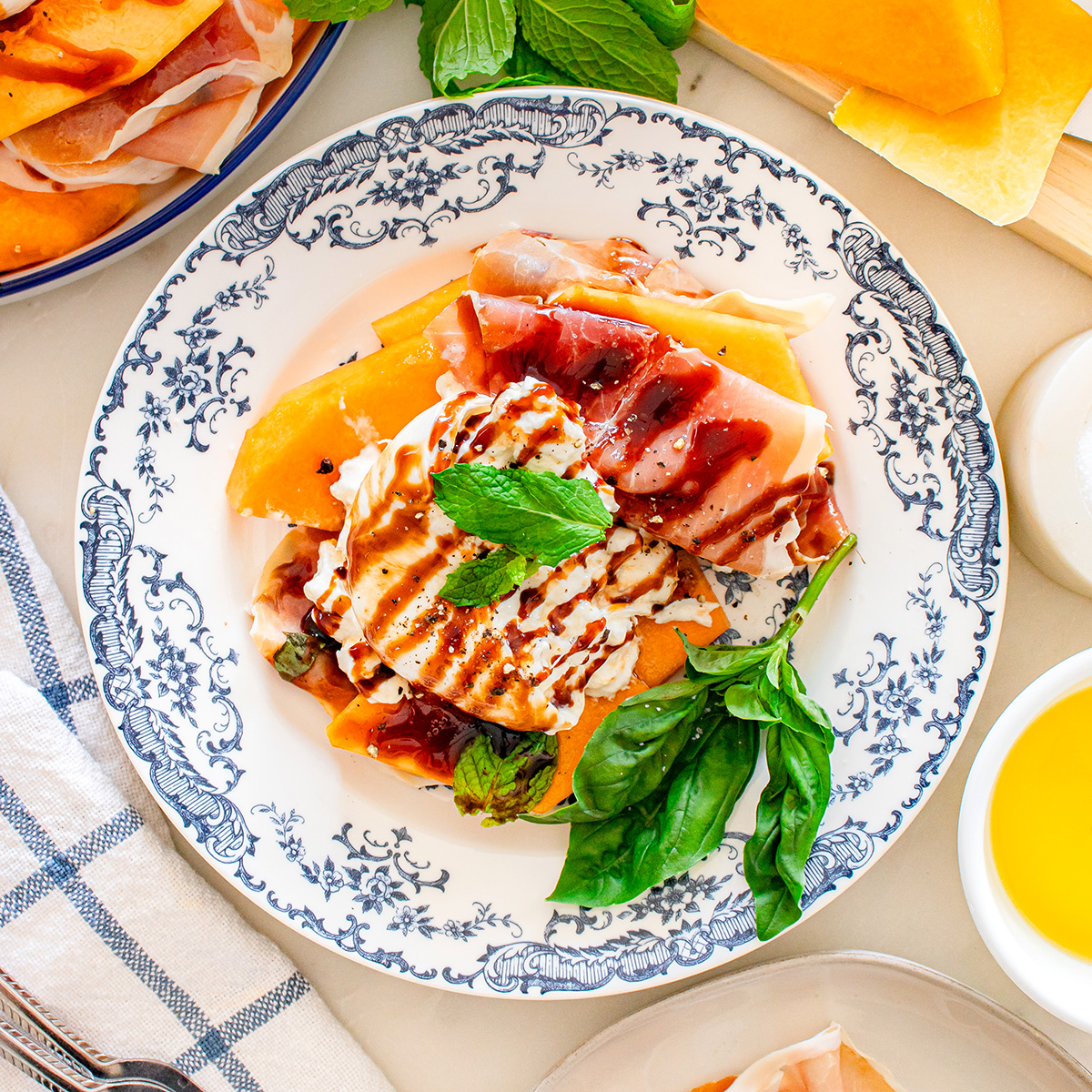 Cantaloupe Prosciutto Burrata Salad - Recipe photo by IrenaMacri