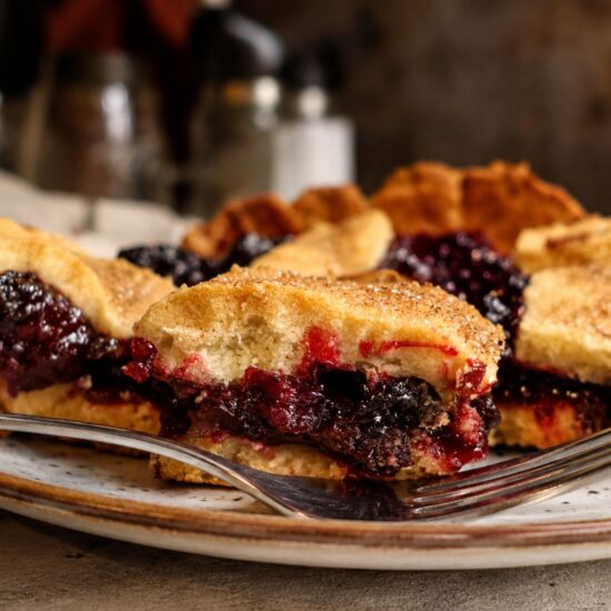 Golden Cherry Lattice Slab Pie - Recipe photo by kickingbackthepebbles
