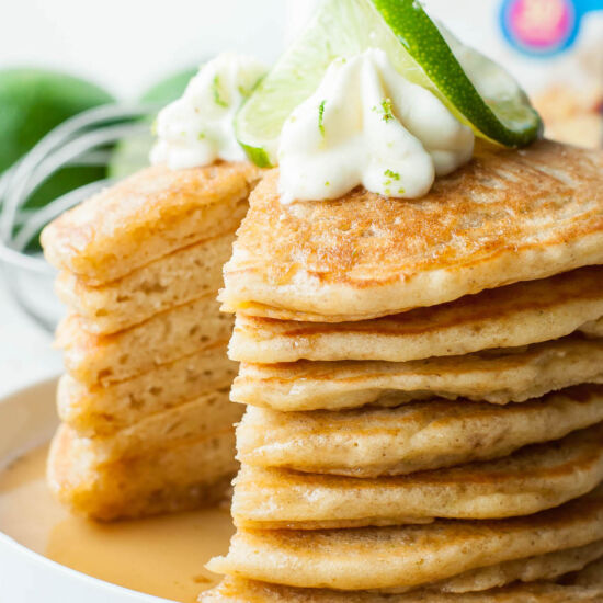 Key Lime Pie Pancakes - Recipe photo by peasandcrayons