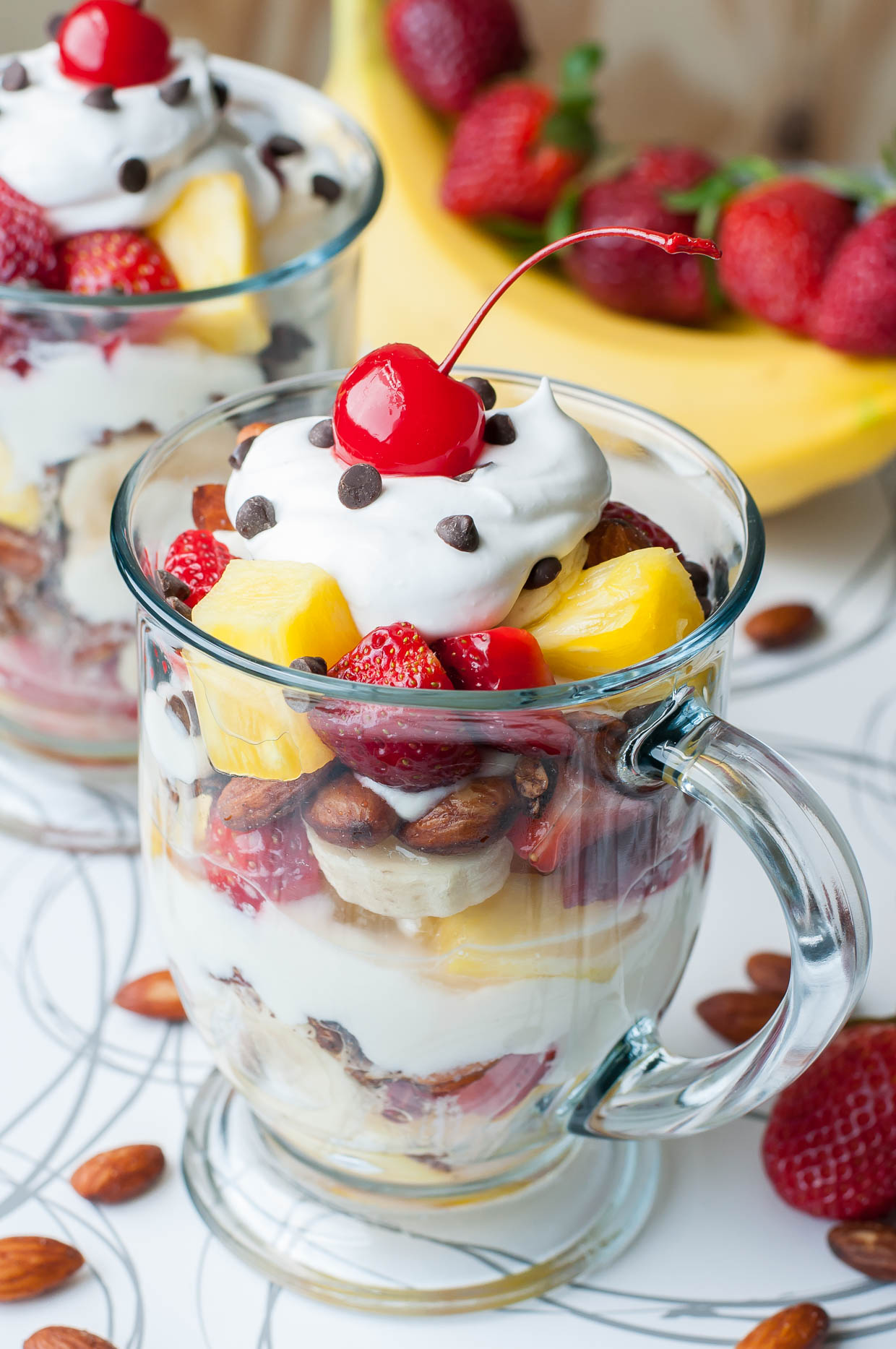Banana Split Parfait - Recipe photo by peasandcrayons