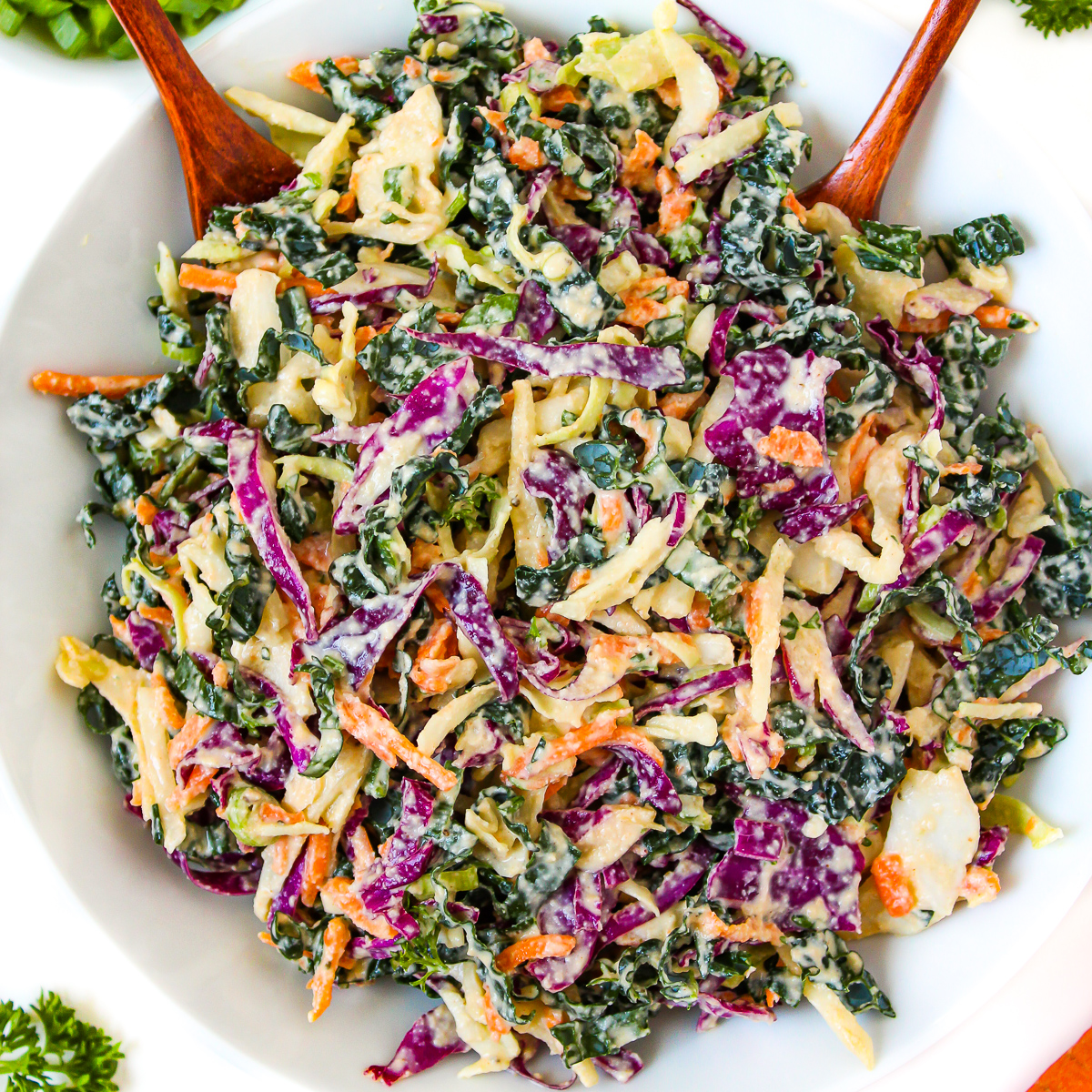 Kale Slaw with Creamy Dressing - Recipe photo by TheGardenGrazer