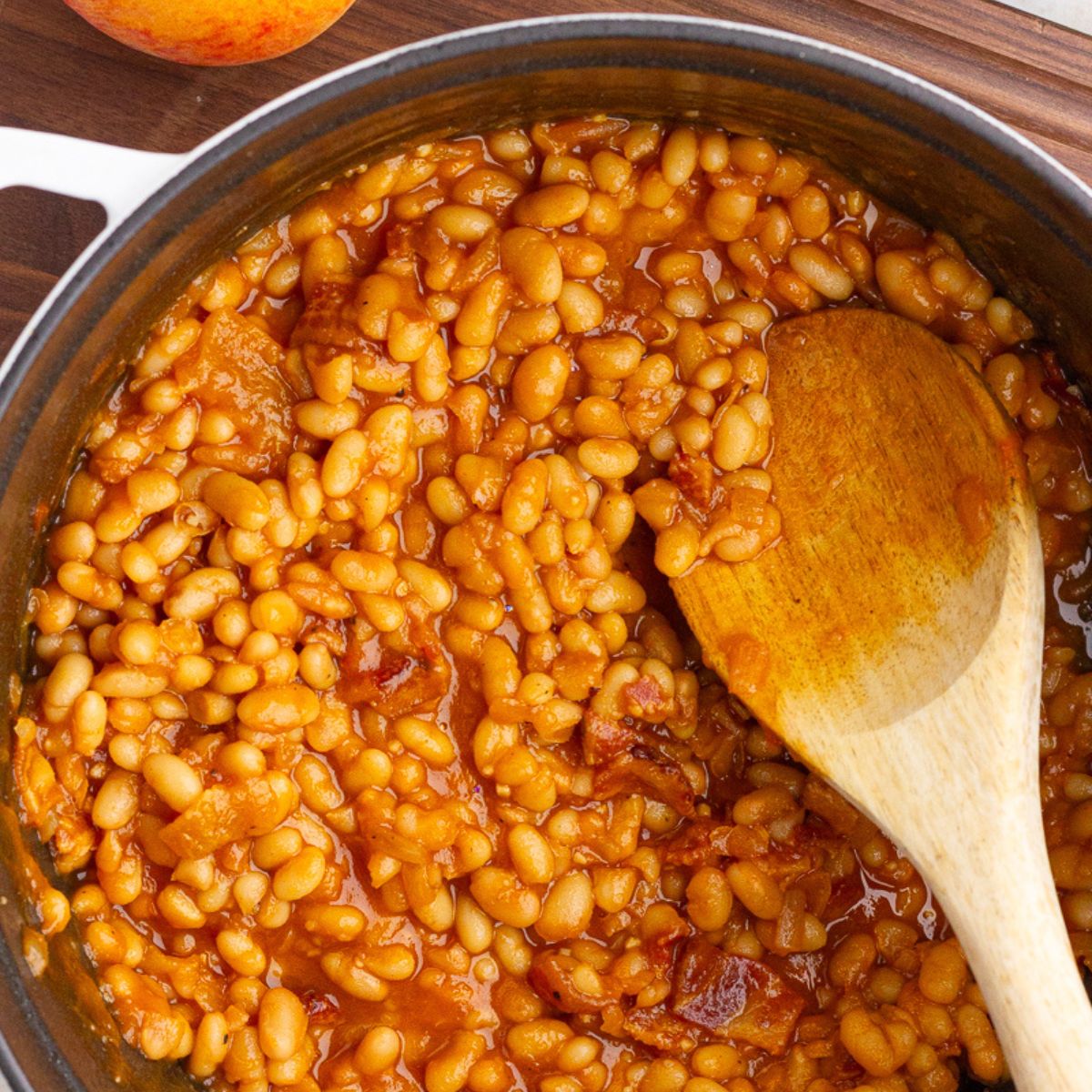 Peach Baked Beans - Recipe photo by healthdownsouth