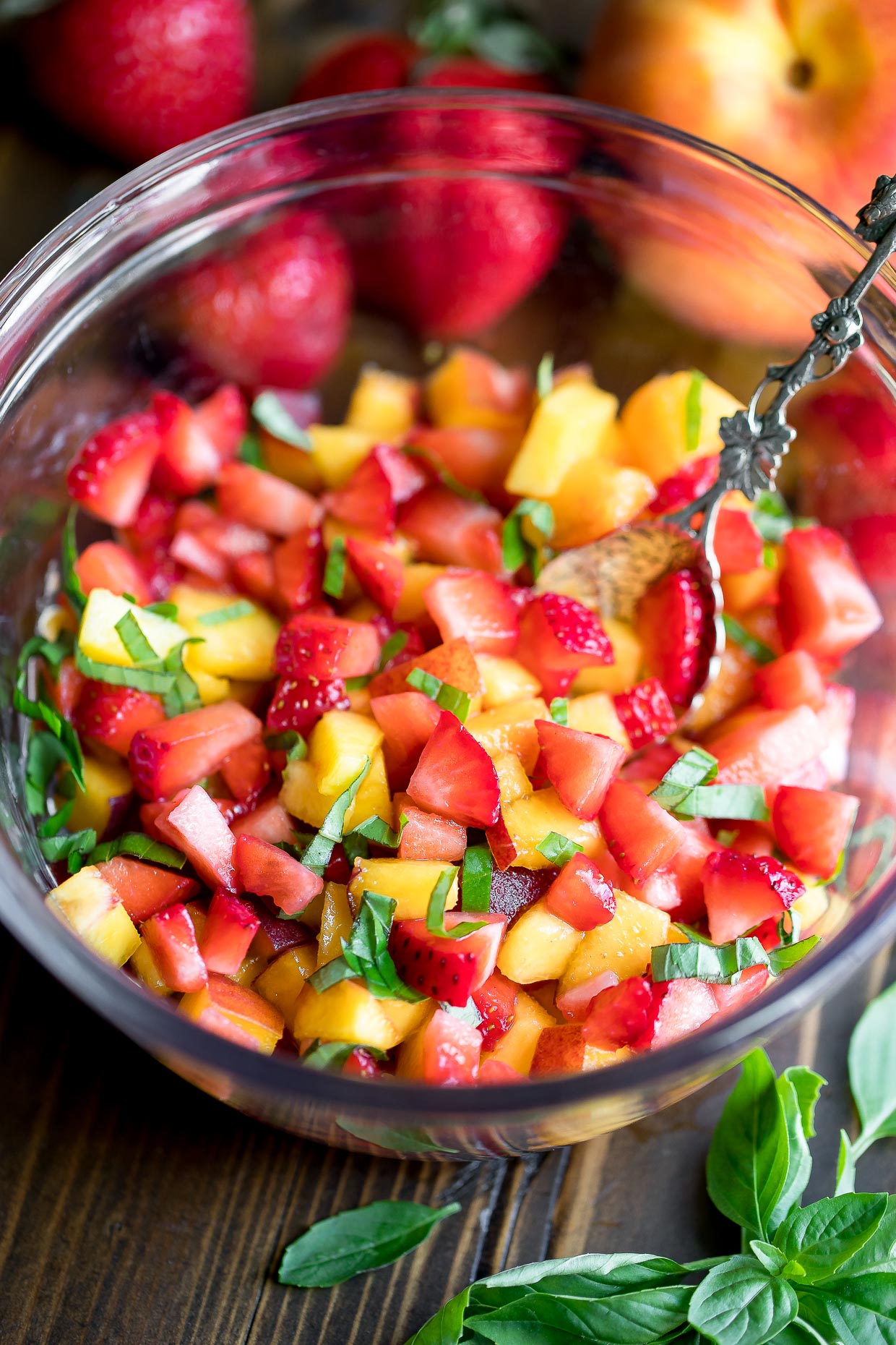 Strawberry Peach Salsa - Recipe photo by peasandcrayons