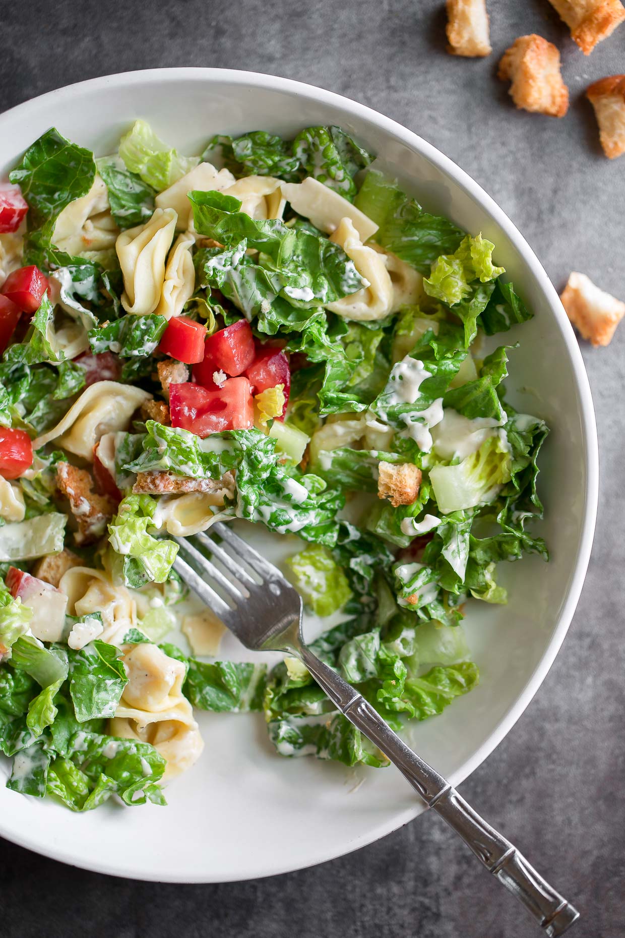 Tortellini Caesar Salad - Recipe photo by peasandcrayons